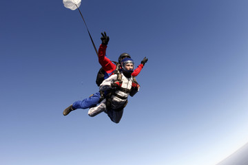 Obraz na płótnie Canvas Tandem skydiving.
