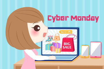 woman with cyber monday