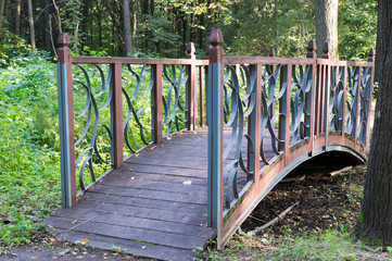 Fototapeta premium decorative bridge in the park at summer. background.