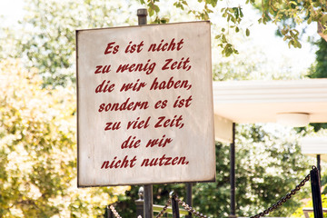 Businessspruch 006 - Es ist nicht zu wenig Zeit