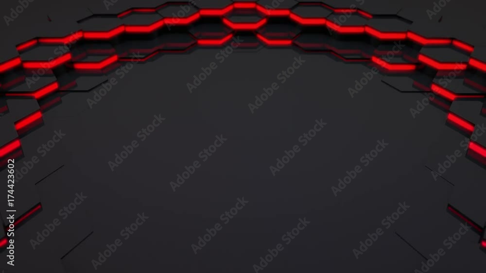 Poster 3d loop hexagonal motion graphic background