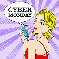 woman with cyber monday