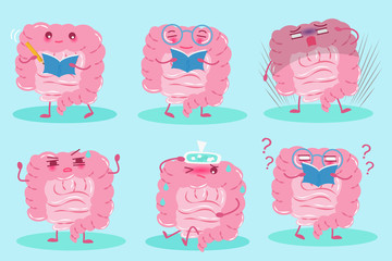 cute cartoon intestine