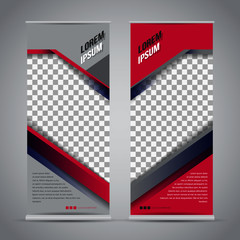 Twin pink roll up banner stand design template