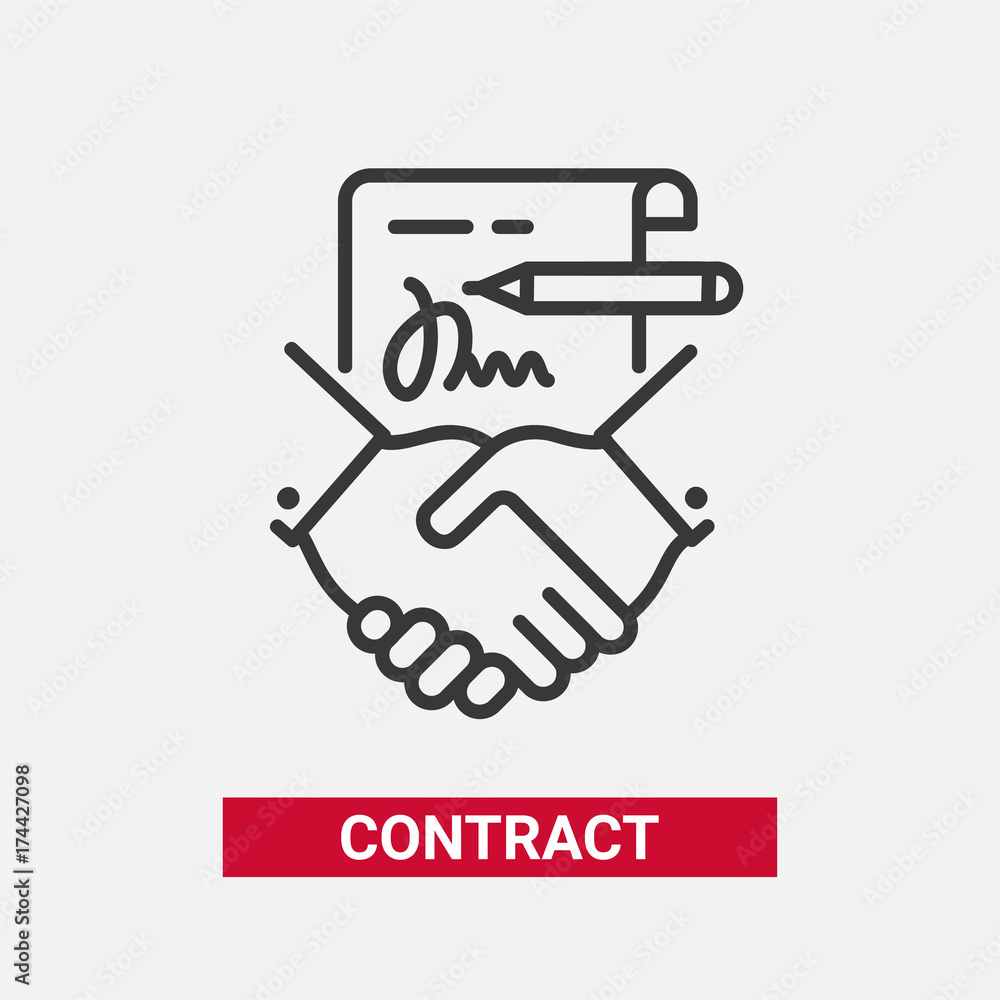 Poster contract - modern vector line design single icon.