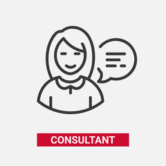 Consultant - modern vector line design single icon.