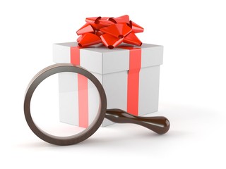 Gift with magnifying glass