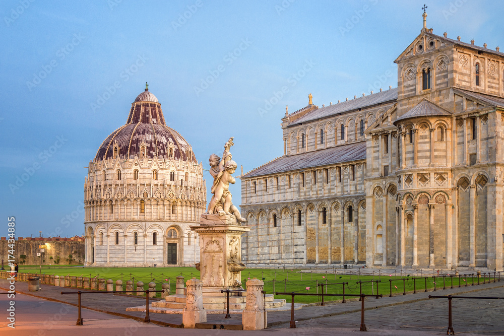 Wall mural piazza dei miracoli at sunrise