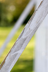 Cricket sight screen, white distressed weathered wood