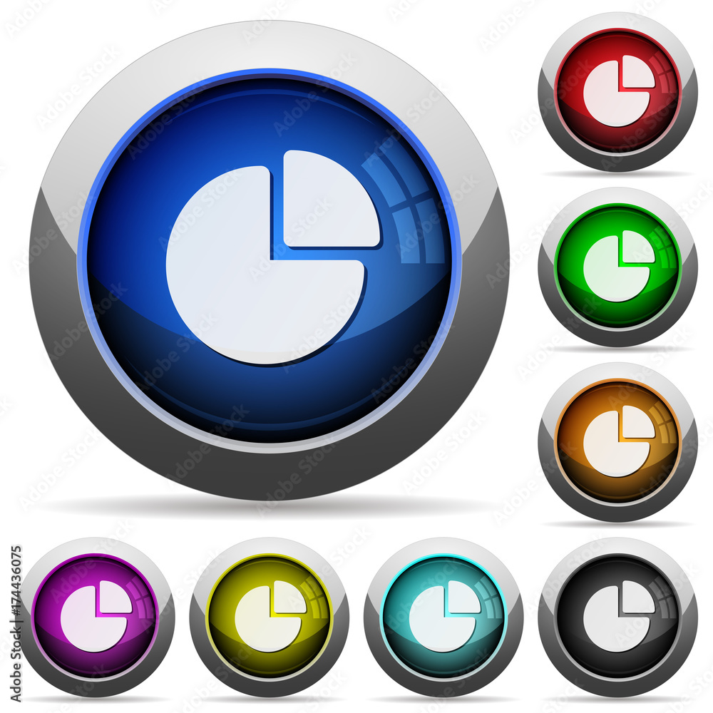 Poster pie chart round glossy buttons