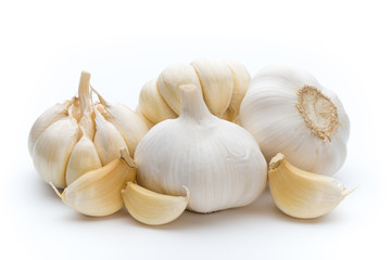 Garlic isolated on the white background.