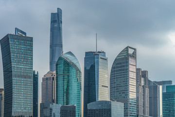 Fototapeta na wymiar Shanghai skyline, Shanghai downtown district in China.