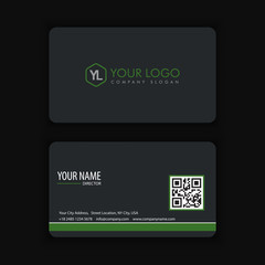 Obraz premium Modern Creative and Clean Business Card Template with green dark color