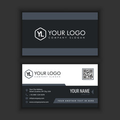 Modern Creative and Clean Business Card Template with dark color
