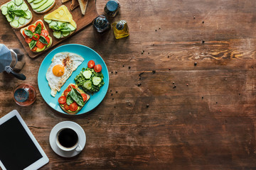 healthy breakfast and cup of coffee