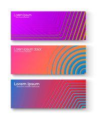 Set of colorful banners. Set of different bright geometric banners in vector graphic.