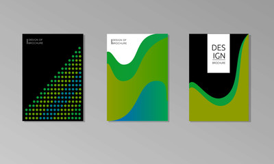 Set of 3 flat vector poster and templates.