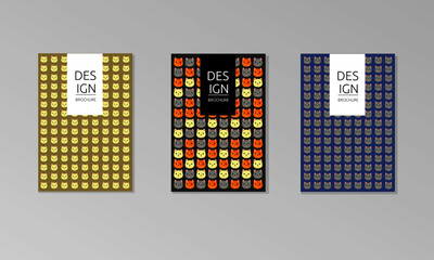 Set of 3 flat vector poster and templates.