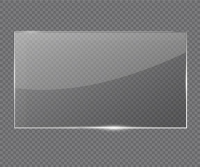 Glass banner realistic vector illustration