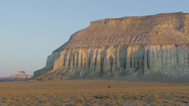 Cliff on the edge of the Ustiurt plateau, Kazakhstan