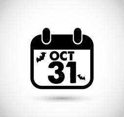 Calendar with Halloween date VECTOR icon