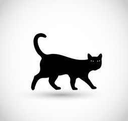 Black cat icon VECTOR