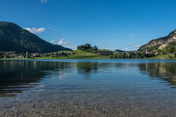 The mountain lake Thiersee in Tyrol, Austria