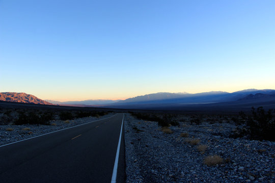 driving in the historical route 66 near Death Valley in Nevada in USA