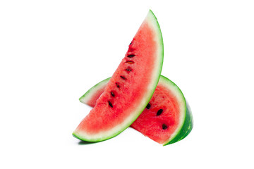 Slice of watermelon on white background