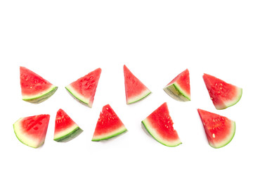 Slice of watermelon on white background