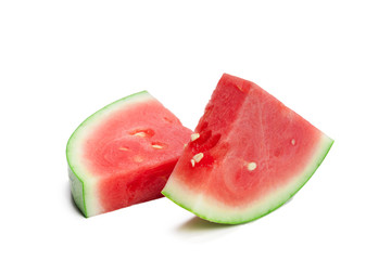Slice of watermelon on white background