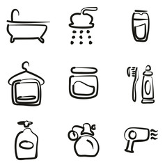 Shower Icons Freehand