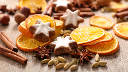 gingerbread cookie and spices