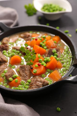 beef with carrot and pea