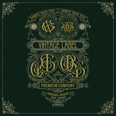 Old vintage card with floral ornament - vector