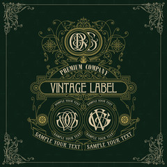 Old vintage card with floral ornament - vector