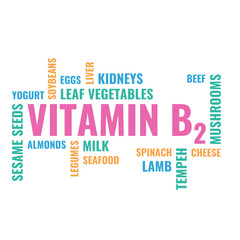 vitamin b2 foods cloud, illustration on white background