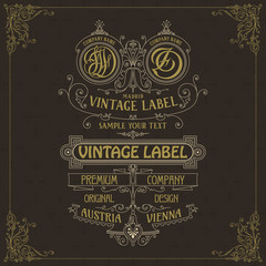 Old vintage card with floral ornament - vector