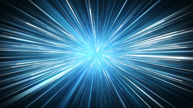 Radial blur blue rays abstract background