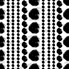 Photo sur Plexiglas Polka dot Motif dessiné main noir et blanc sans couture