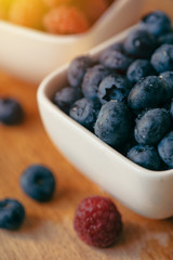 Blueberries and raspberries