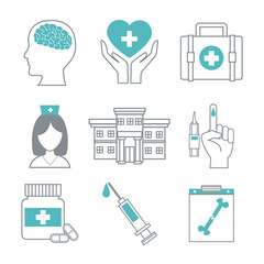 Fototapeta na wymiar Medical healthcare icons icon vector illustration graphic design