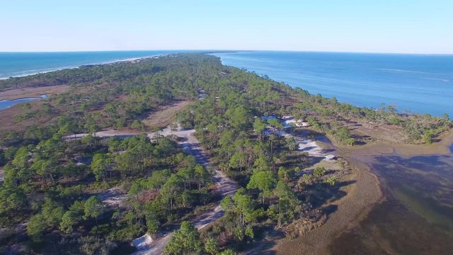 Aerial view of Cape San Blas, Florida.