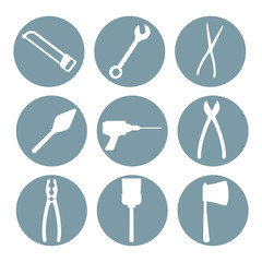 Construction tools icons set icon vector illustration graphic design Vector Ilustration icon urban