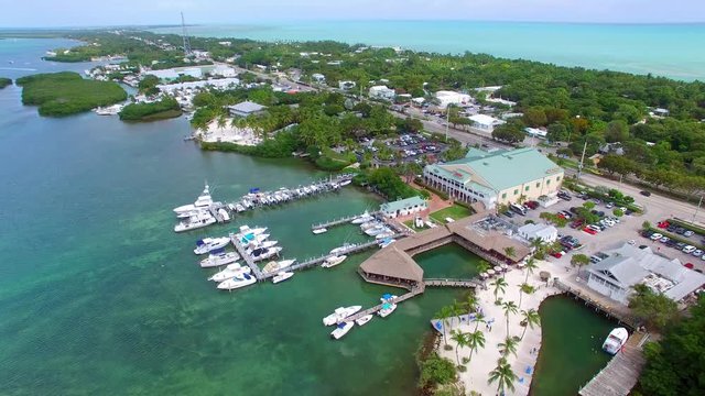 Aerial view of Islamorada Coastline, Florida.