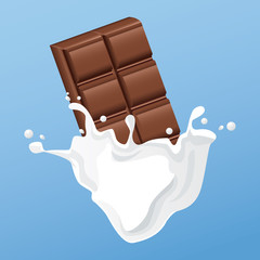Milky chocolate bar flyer icon vector illustration graphic design
