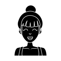 Young woman cartoon icon vector illustration graphic design