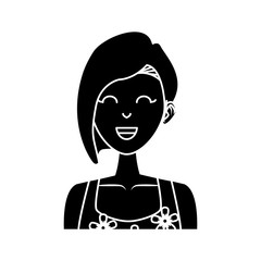 Young woman cartoon icon vector illustration graphic design