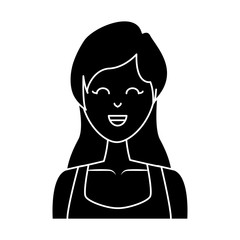Young woman cartoon icon vector illustration graphic design