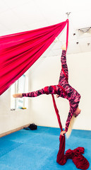 Woman air gymnastics